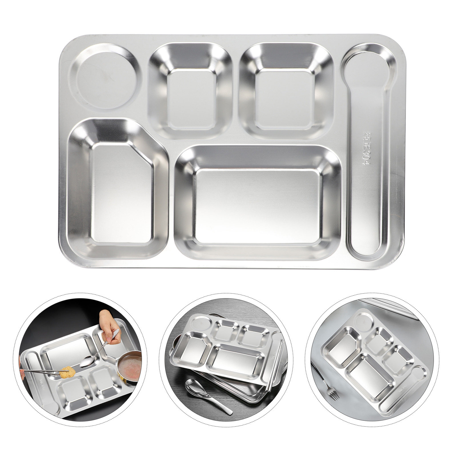 Food Storage Lunch Box - 1 stuk roestvrijstalen lunchbak met 6