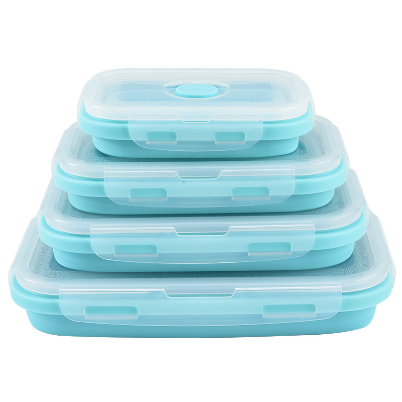 Food Storage Lunch Box - Inklapbare siliconen voedselopslagcontainer met luchtdicht deksel,