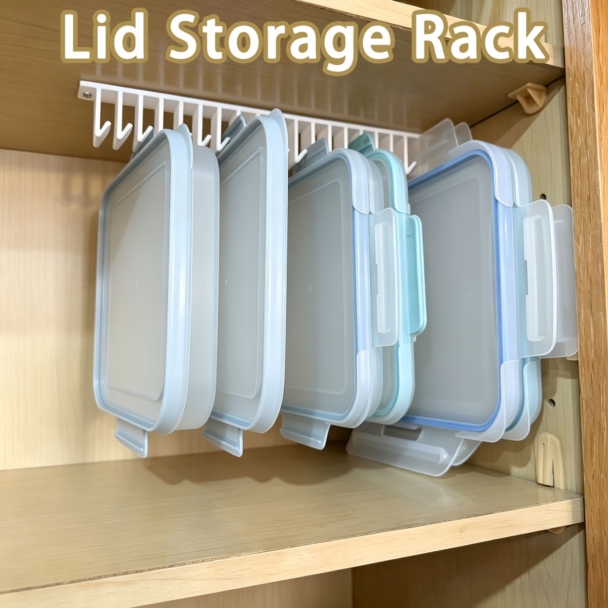 Food Storage Shelving - Dekselopbergrek, dekselhanger met meerdere sleuven onder