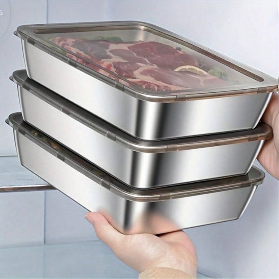 Food Storage Stainless Steel Containers - 6-delige (3 dozen + 3 deksels)