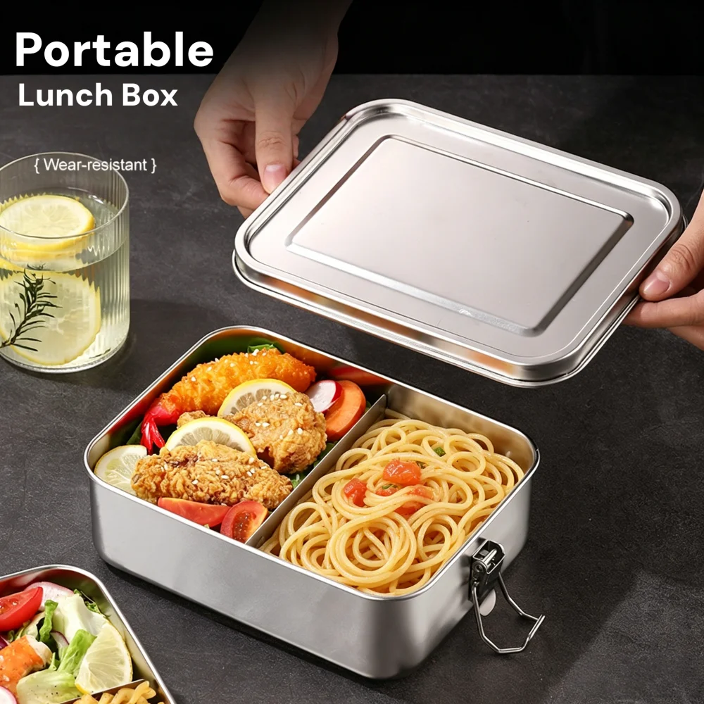 Food Storage Metal Box - RVS Bento Box Metalen Lunchbox Voedselbewaarcontainers