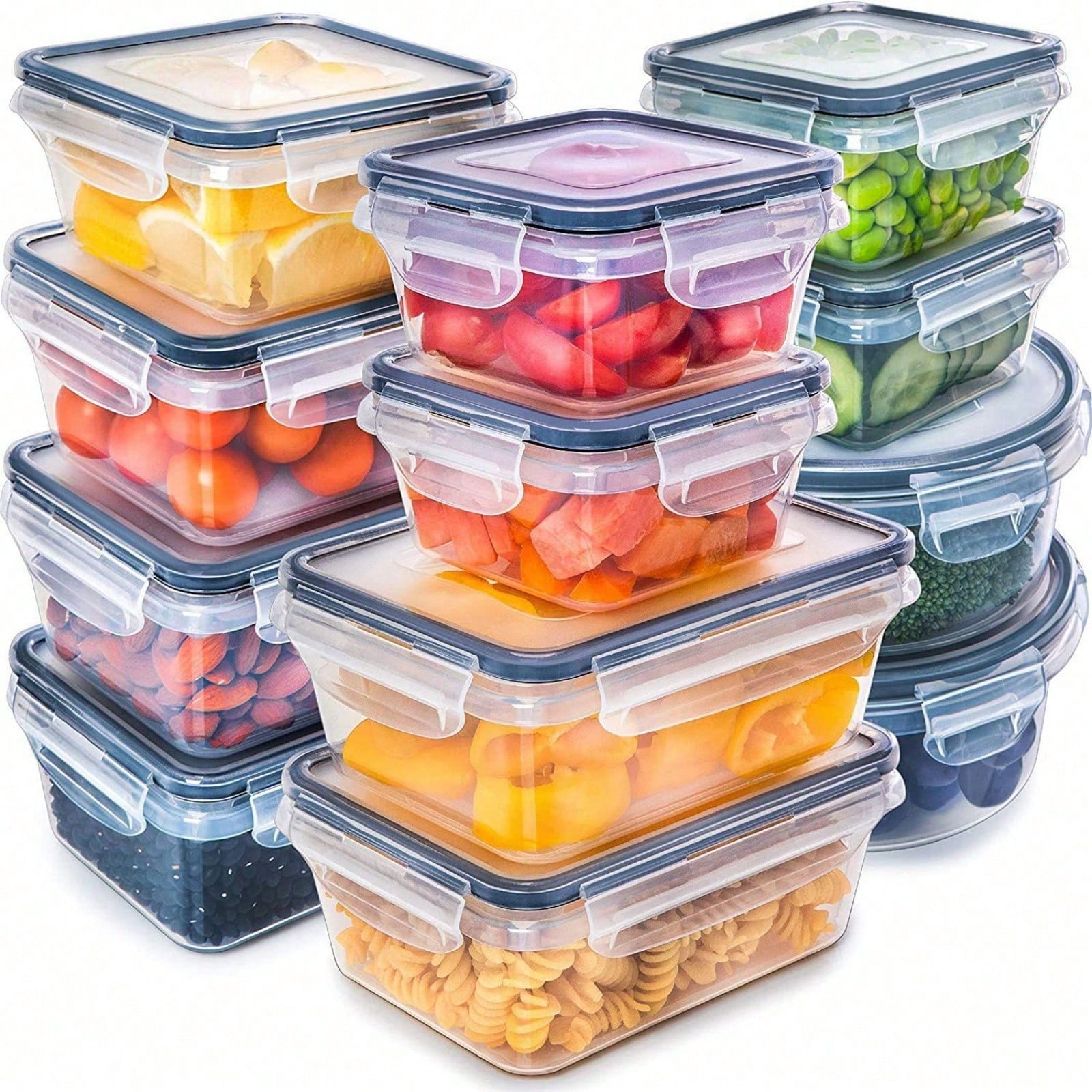 Food Storage Lunch Box - 12 plastic verzegelde voedselbewaarboxen, geschikt voor