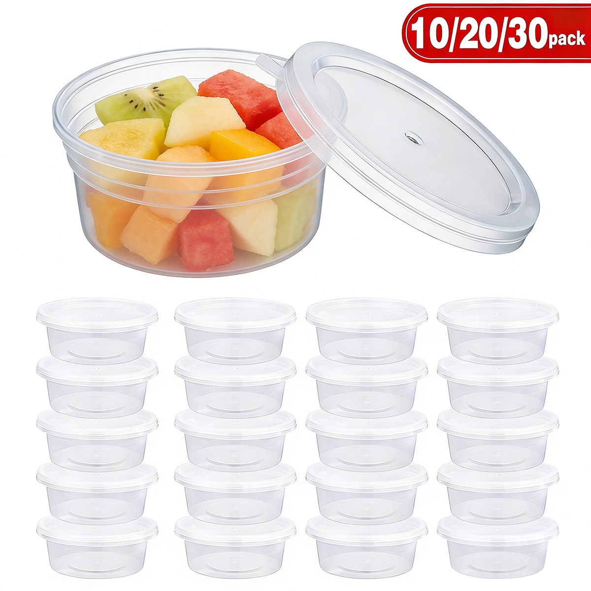 Food Storage Jars Plastic - 10/20/30 stuks kleine slijmcontainers met deksels,