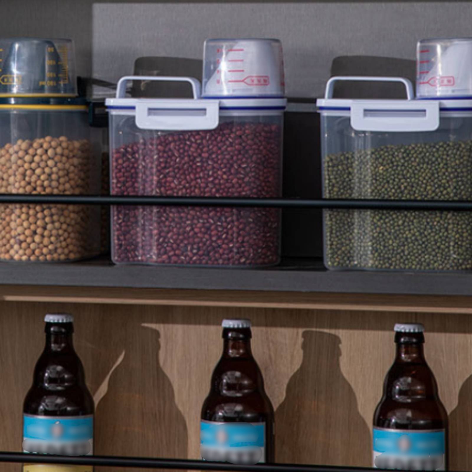 Food Storage Dispenser - Rijstbewaarcontainer met vochtwerende barrière, rijstdispenser met