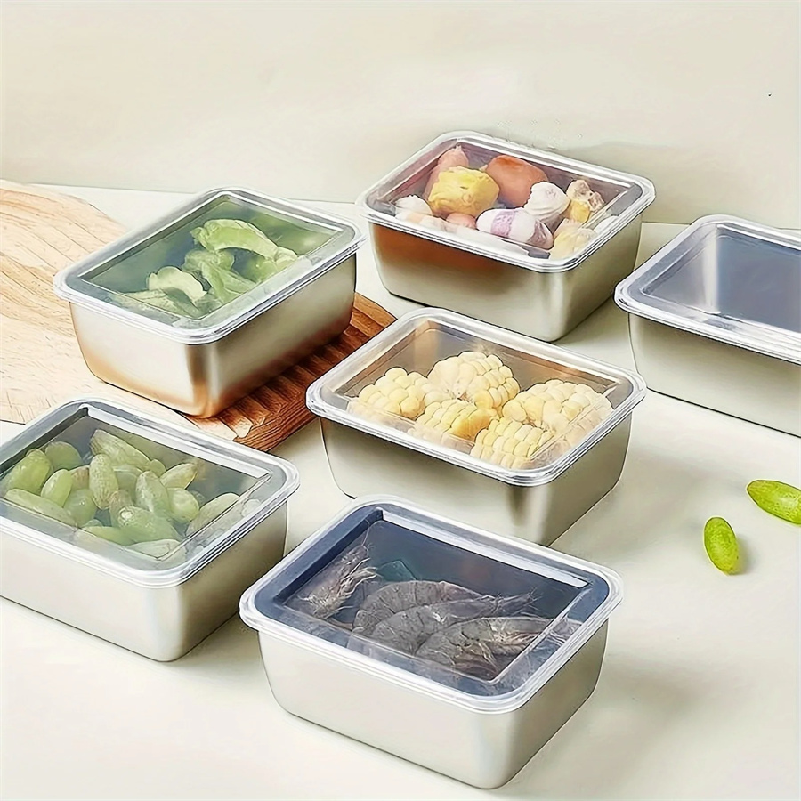 Food Storage Metal Box - 1/3/5 Stuks Rvs Voedsel Opbergdoos Vershouddoos
