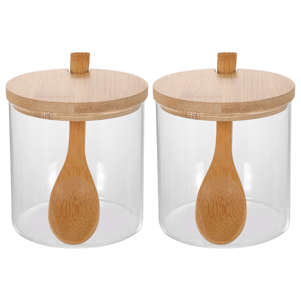 Food Storage Containers Glass - 2 sets doorzichtige glazen kruidenpotjes met