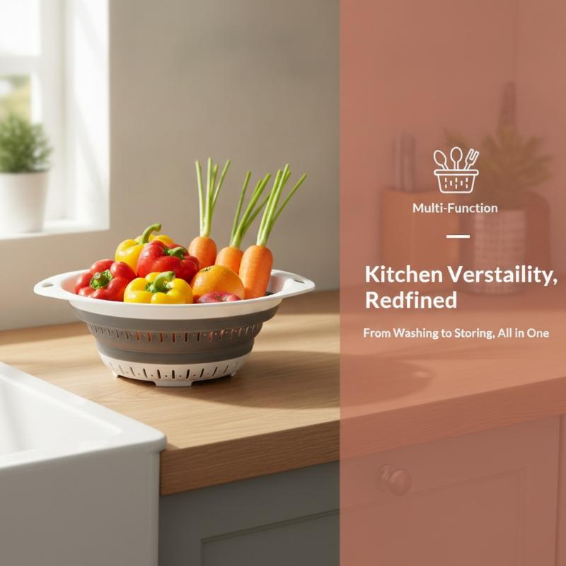 Food Storage Vegetables - Duurzame siliconen opvouwbare afdruipmand, opvouwbare fruit-