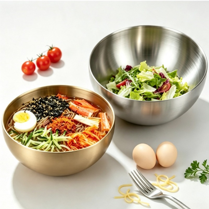 Food Storage Stainless Steel Containers - Roestvrijstalen mengkommen, metalen serveersaladeschalen, bak- en