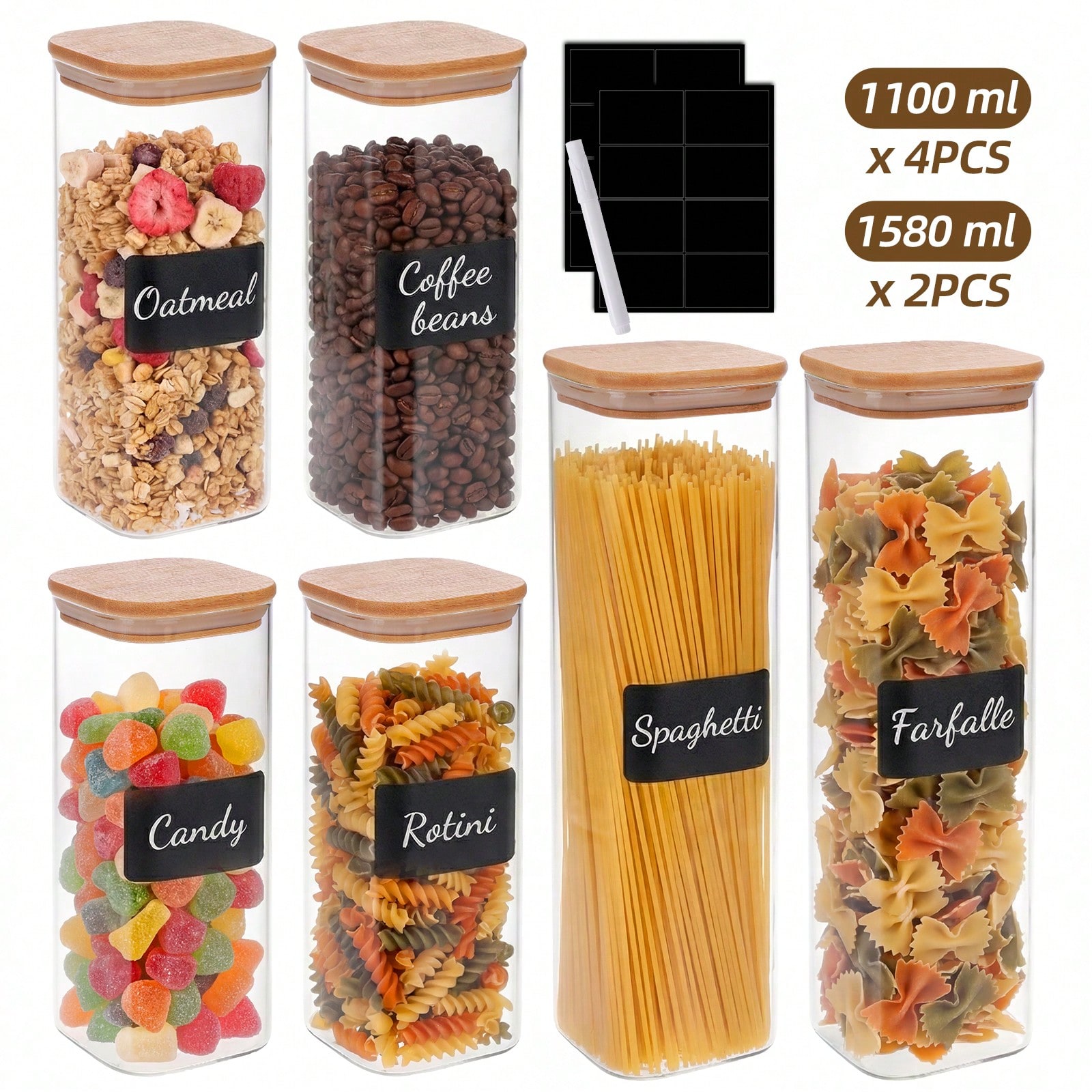 6/12 stuks glazen voedselopsla - Food Storage Containers Glass recensie en prijs