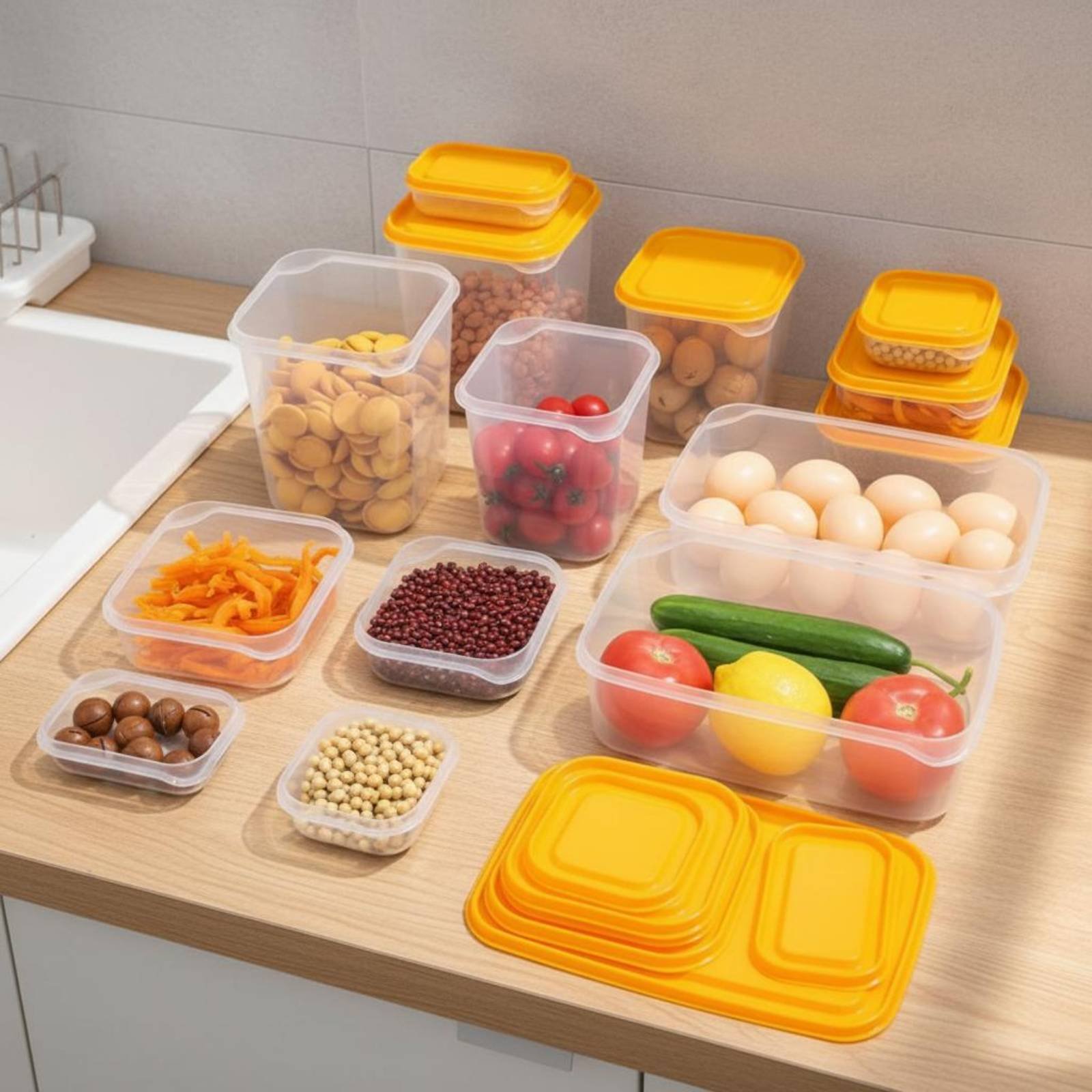 17-delige koelkast opbergbox s - Food Storage Box Plastic recensie en prijs