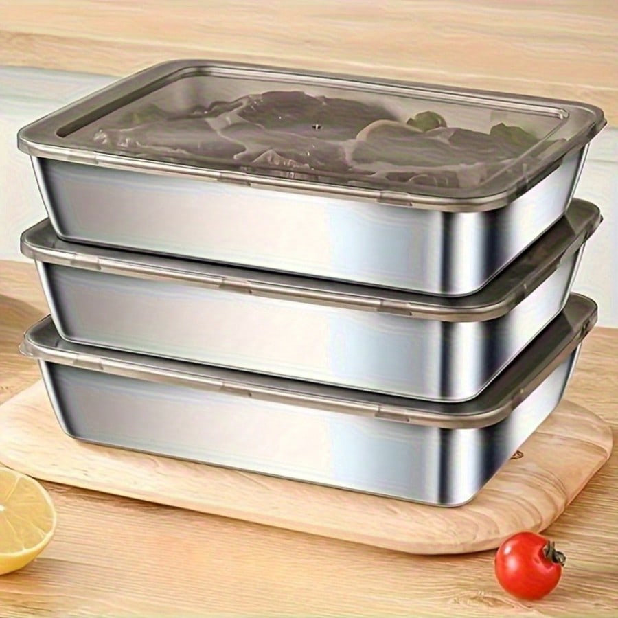 6-delige (3 dozen + 3 deksels) - Food Storage Stainless Steel Containers recensie en prijs
