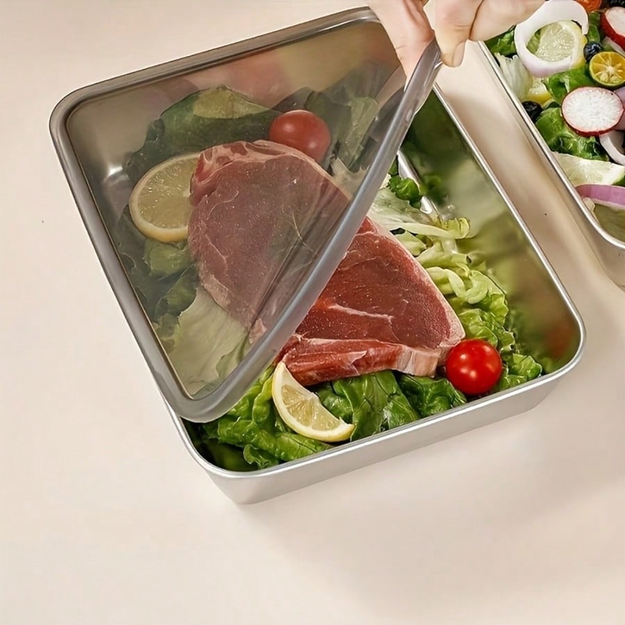 6-delige (3 dozen + 3 deksels) - Food Storage Stainless Steel Containers recensie en prijs