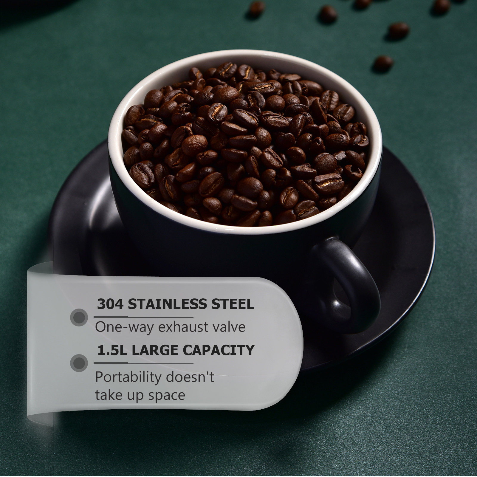 1 Stuks Koffiebonen Afgesloten - Food Storage Stainless Steel Containers recensie en prijs