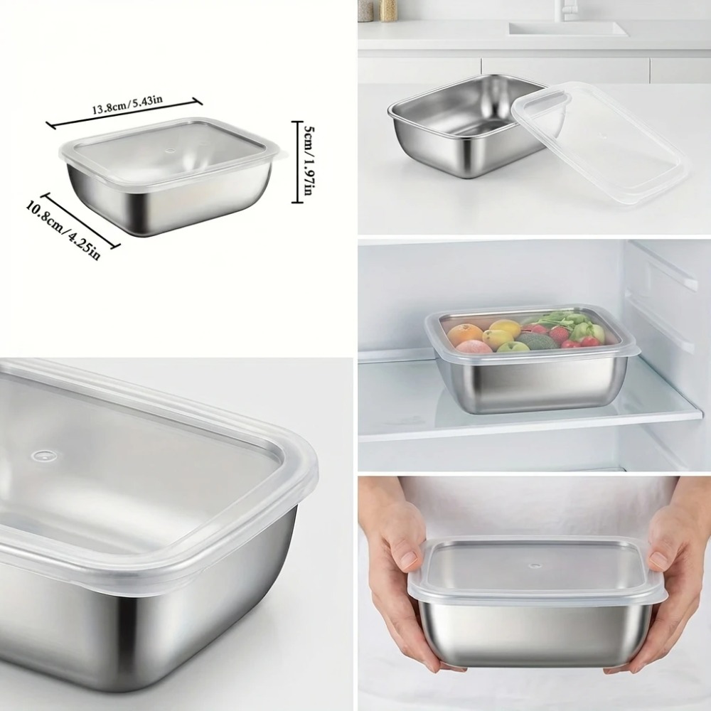 6 stuks roestvrijstalen voedse - Food Storage Metal Box recensie en prijs