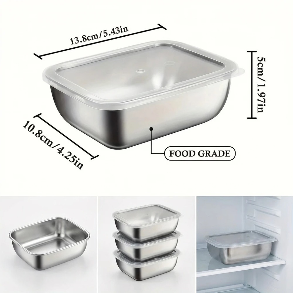6 stuks roestvrijstalen voedse - Food Storage Metal Box recensie en prijs