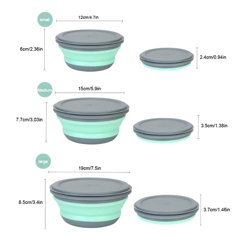 3-delige siliconen opvouwbare  - Food Storage Lunch Box recensie en prijs