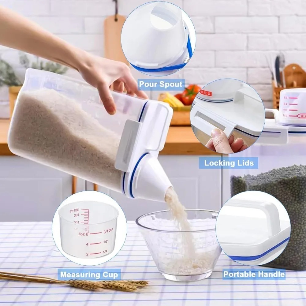 Rijst-opslagcontainer voor dro - Food Storage Jars Plastic recensie en prijs