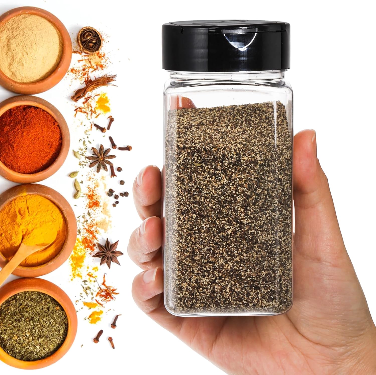 Vierkante grote plastic kruide - Food Storage Jars Plastic recensie en prijs
