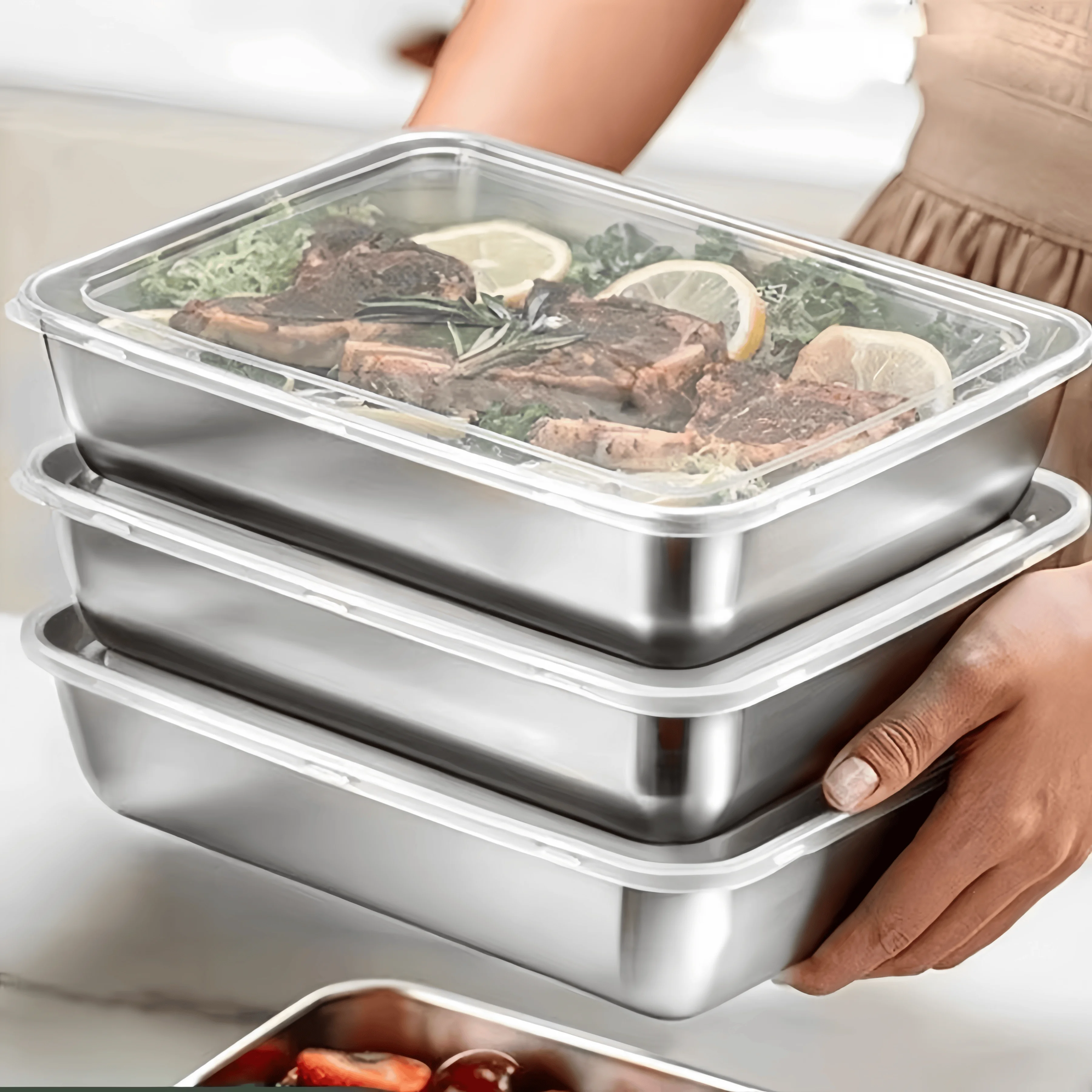Roestvrijstalen verzegelde lun - Food Storage Stainless Steel Containers recensie en prijs