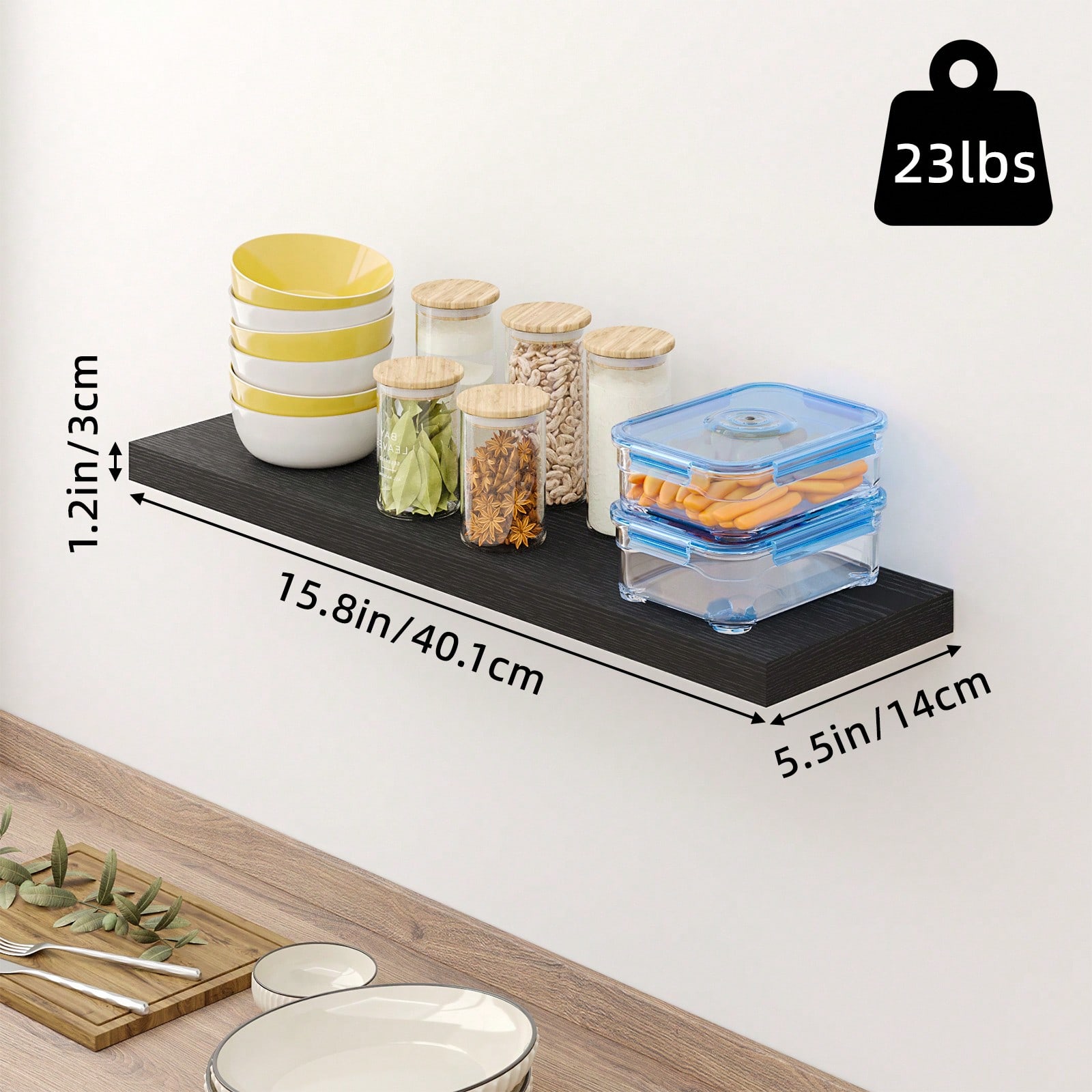 4-delige set zwevende planken, - Food Storage Shelving recensie en prijs
